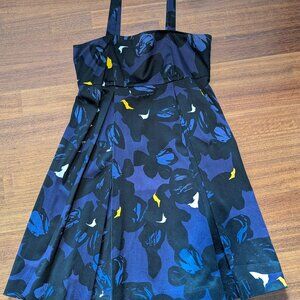 CUTE AND CHIC-SEMANTIKS PARTY DRESS-FLORAL PRINT-SIZE 8-EXCELLENT CONDITION
